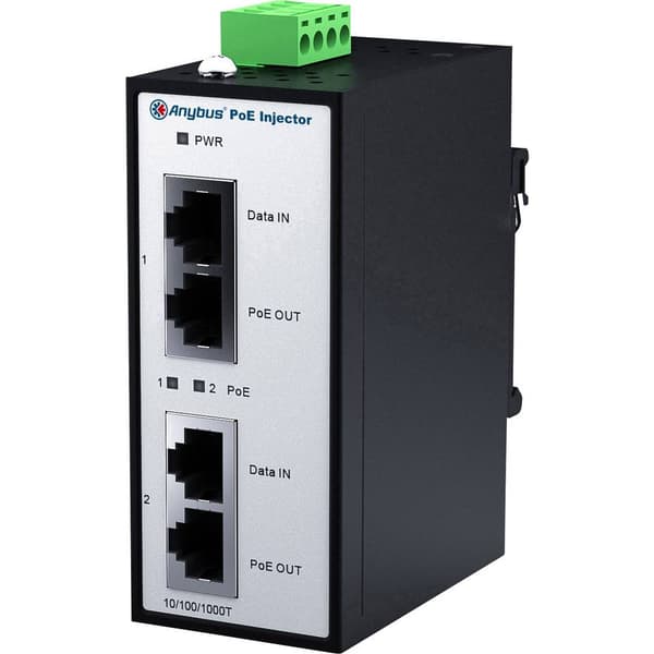 Anybus AWB4006 AWB4006 PoE Injector RJ-45 12 V/DC, 24 V/DC, 36 V/DC, 48 V/DC, 57 V/DC 1 st