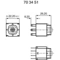 Miniatyrbild 3 av 3: RAFI 1.20122.011 Kontaktelement med lampsockeln 1 NC, 1 NO momentan 42 V 1 st