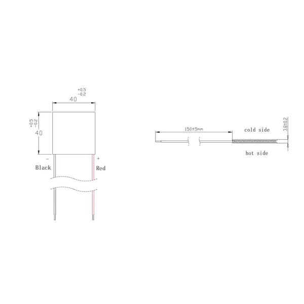TRU COMPONENTS TEC1-127050 Peltier-element 15.4 V/DC 5 A 44.7 W (L x B x H) 40 x 40 x 3.9 mm
