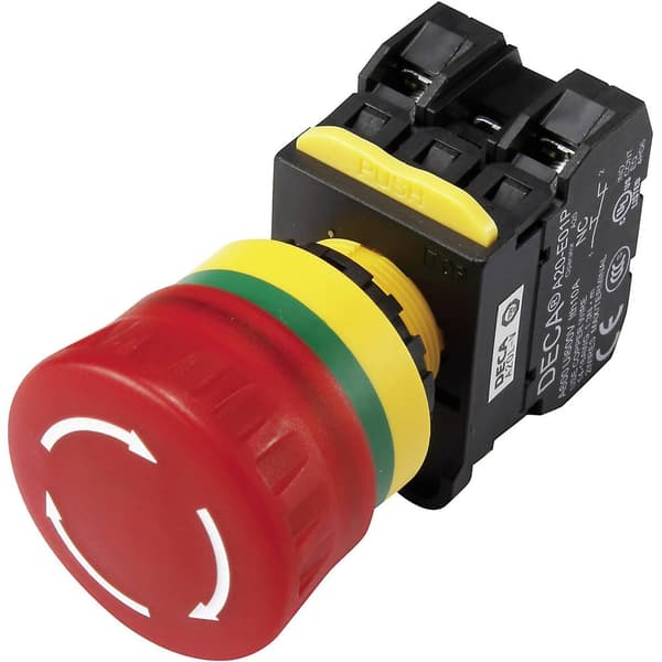 DECA A20L-V4E11Q7R Nödstoppsbrytare med kontaktelement 240 V/AC 6 A 1 NO, 1 NC IP65 1 st