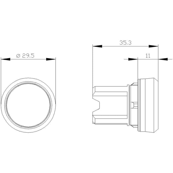 Siemens 3SU10500AB100AA0 3SU1050-0AB10-0AA0 Tryckströmställare Metallfrontring, högglans, Flat ställdon Svart 1 st