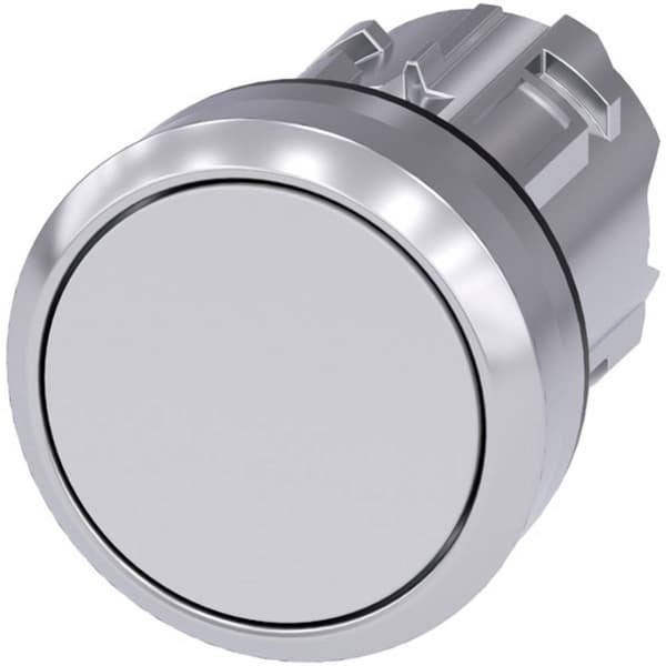 Siemens 3SU10500AB600AA0 3SU1050-0AB60-0AA0 Tryckströmställare Metallfrontring, högglans, Flat ställdon Vit 1 st
