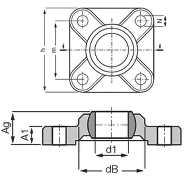igus EFSM-04 Glid-flänslager Borrdiameter 4 mm Håldistans 17 mm