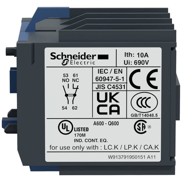 Schneider Electric LA1KN11 Hjälpkontaktblock 1 NO, 1 NC 1 st
