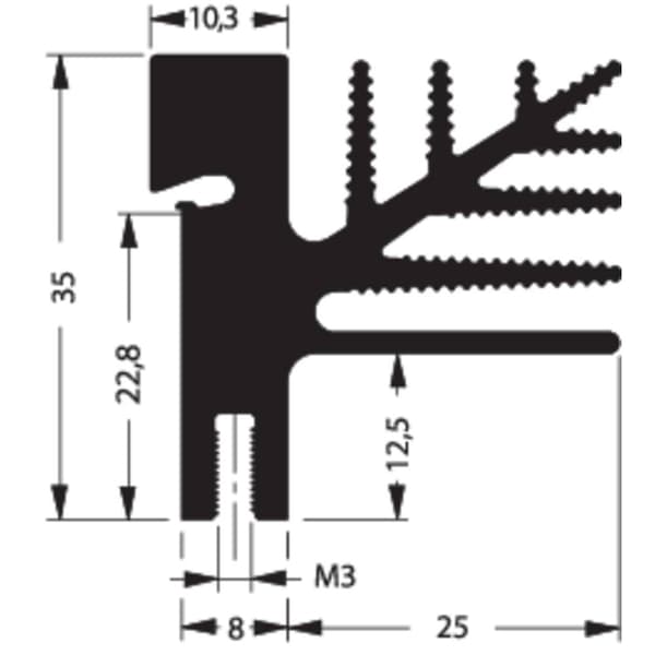 Fischer Elektronik 10101589 SK 482 100 SA + 4X THFU 2 Extruderade kylflänsar 3.25 K/W (L x B x H) 100 x 33 x 35 mm TO-2