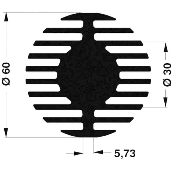 Fischer Elektronik 10104067 SK 578 15 ME LED-kylfläns 2.61 K/W (Ø x H) 60 mm x 15 mm