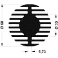 Miniatyrbild 1 av 2: Fischer Elektronik 10021589 SK 578 50 SA LED-kylfläns 1.45 K/W (Ø x H) 60 mm x 50 mm