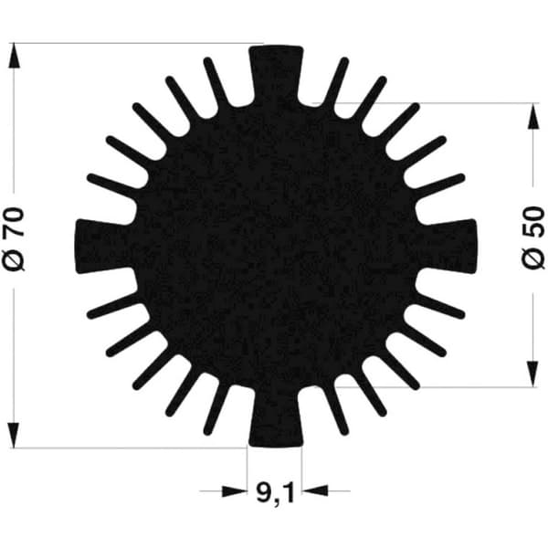 Fischer Elektronik 10021459 SK 570 15 SA LED-kylfläns 2.27 K/W (Ø x H) 70 mm x 15 mm