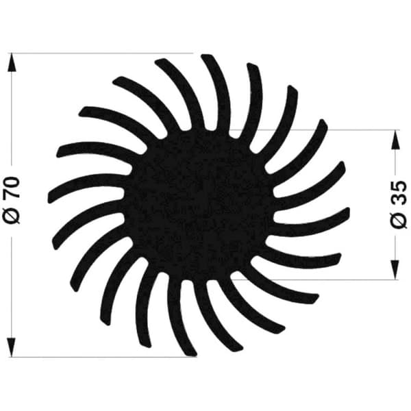 Fischer Elektronik 10021479 SK 571 10 SA LED-kylfläns 2.45 K/W (Ø x H) 70 mm x 10 mm
