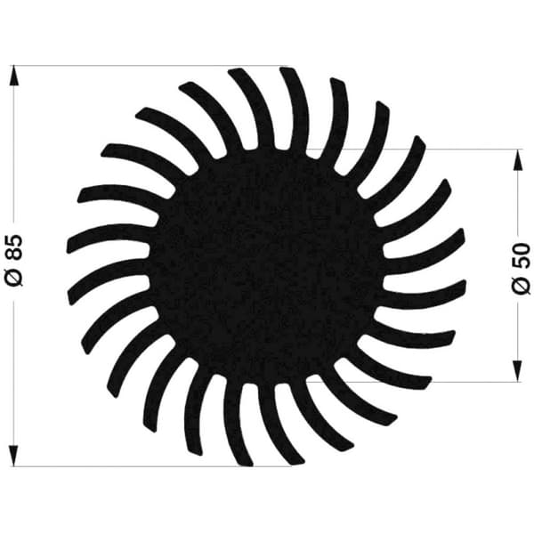 Fischer Elektronik 10021497 SK 572 20 SA LED-kylfläns 2.15 K/W (Ø x H) 85 mm x 20 mm