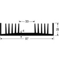 Miniatyrbild 1 av 2: Fischer Elektronik 10022520 SK 72 100 SA Kylfläns 1.6 K/W (L x B x H) 100 x 97 x 25 mm