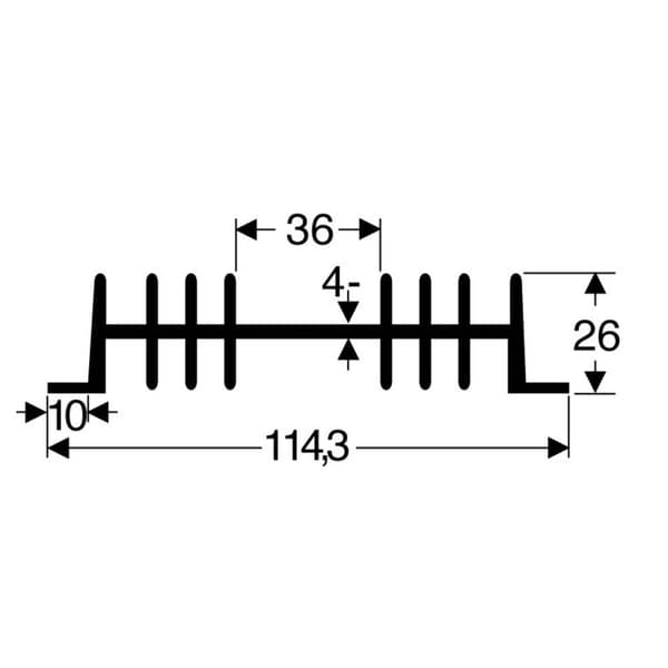 Fischer Elektronik 10018802 SK 01 50 SA Kylfläns 2.8 K/W (L x B x H) 50 x 111 x 26 mm