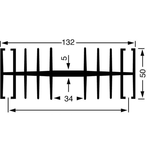 Fischer Elektronik 10019332 SK 148 100 SA Kylfläns 1.1 K/W (L x B x H) 100 x 132 x 50 mm