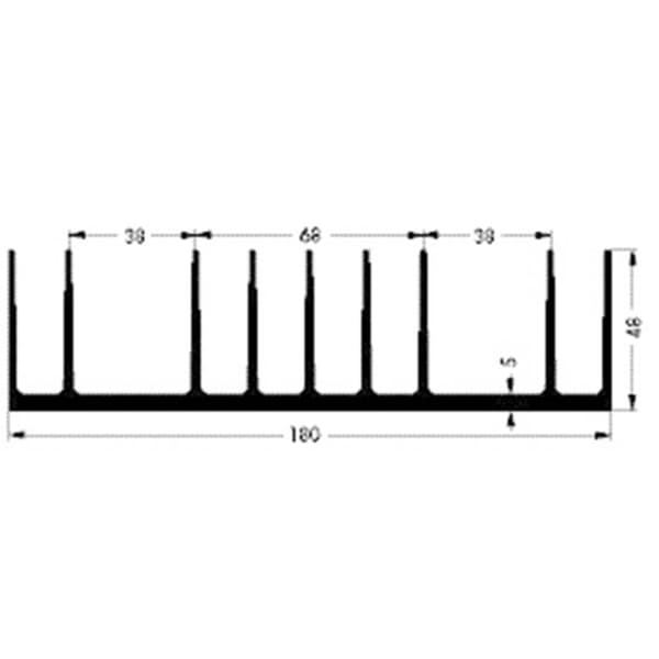 Fischer Elektronik 10021159 SK 53 75 SA Kylfläns 0.85 K/W (L x B x H) 75 x 180 x 48 mm