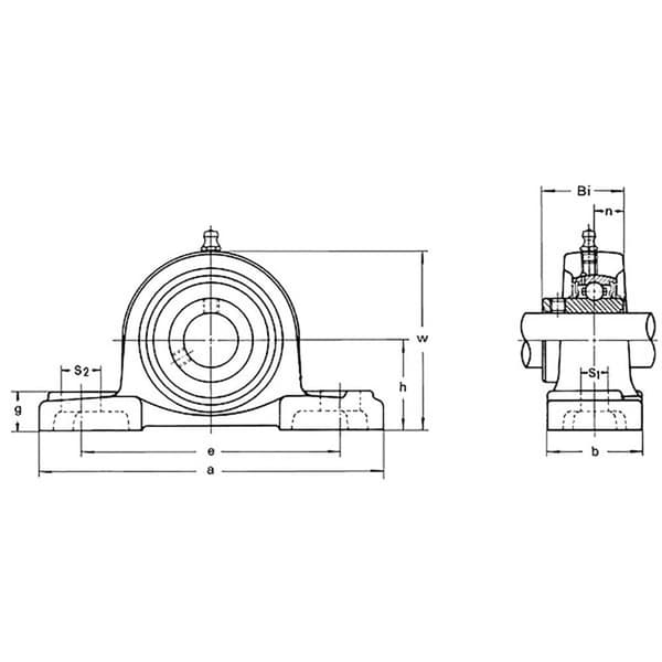 HTB UCP 204 Stålager Gjutjärn Borrdiameter 20 mm Håldistans 96 mm