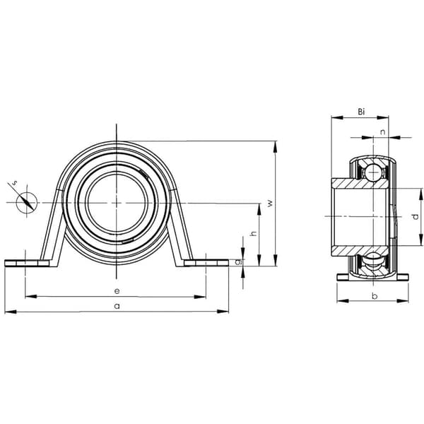 HTB SBPP 206 Stålager Stålbleck Borrdiameter 30 mm Håldistans 95 mm
