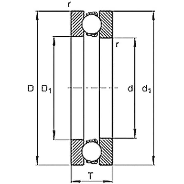 UBC Bearing 51108 Spårkullager axiell Ytterdiameter: 60 mm Varvtal (max.): 3800 U/min