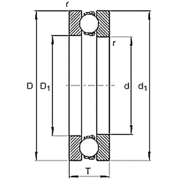 UBC Bearing 51110 Spårkullager axiell Ytterdiameter: 70 mm Varvtal (max.): 3200 U/min
