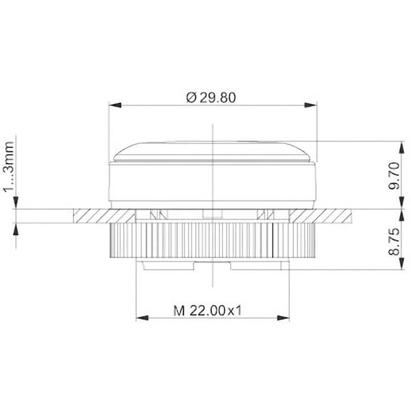 RAFI 22FS+ 1.74.508.001/2300 Linsenheten platt Röd 1 st