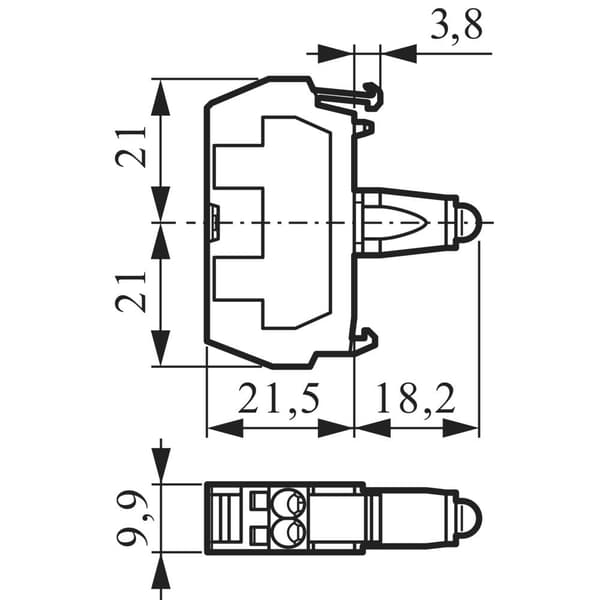 BACO 33RARL LED-element Röd 12 V/DC, 24 V/DC 1 st