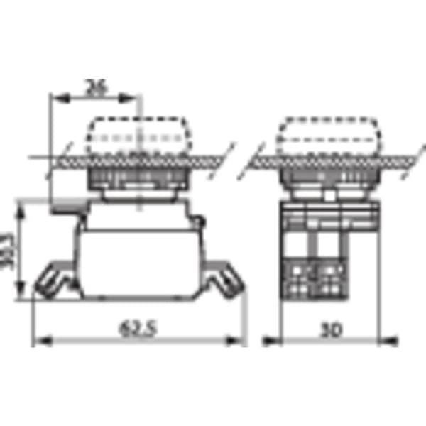 BACO BA333EARL10 Kontaktelement, LED-element med monteringsadapter 1 NO Röd momentan 24 V 1 st
