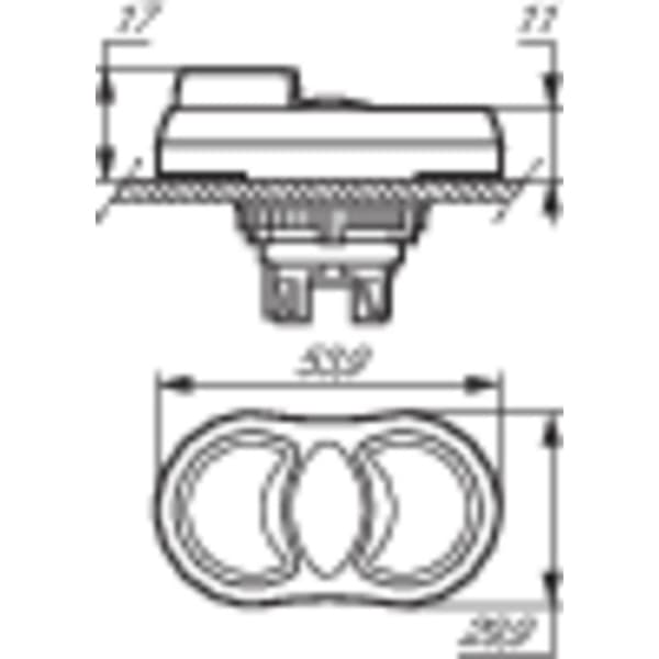 BACO 100506 L61QA33C Dubbel tryckströmställare Plastfrontring, förkromad Svart 1 st