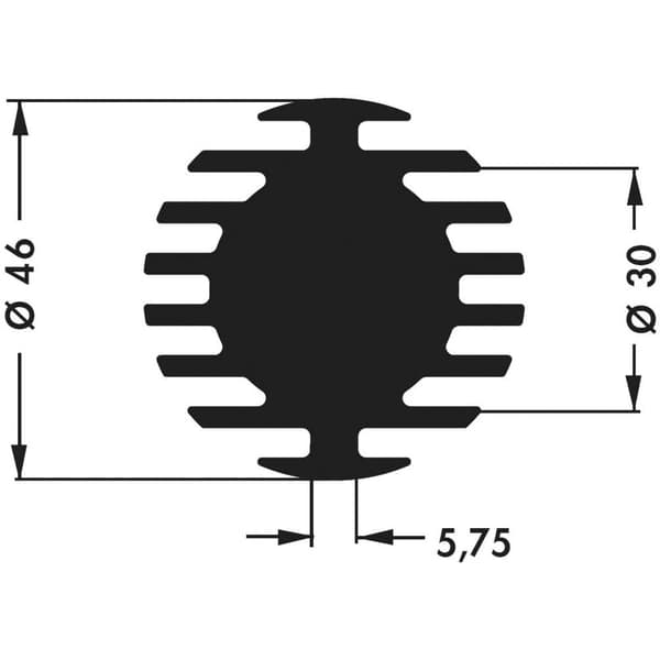 Fischer Elektronik 10021847 SK 598 15 SA LED-kylfläns 4 K/W (Ø x H) 46 mm x 15 mm