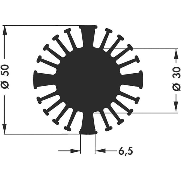 Fischer Elektronik 10021928 SK 602 15 SA LED-kylfläns 2.5 K/W (Ø x H) 50 mm x 15 mm