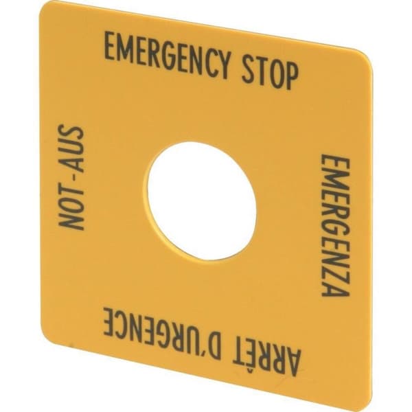 Eaton M22-XYK1 Beteckningsskylt (B x H) 50 mm x 50 mm Nödstopp (de, en, fr, it) Gul 1 st
