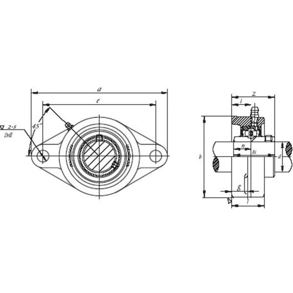 HTB UCFL 207 Flänslager Gjutjärn Borrdiameter 35 mm Håldistans 130 mm