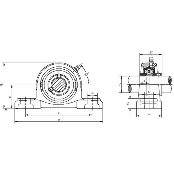 HTB UCP 208 Stålager Gjutjärn Borrdiameter 40 mm Håldistans 136 mm