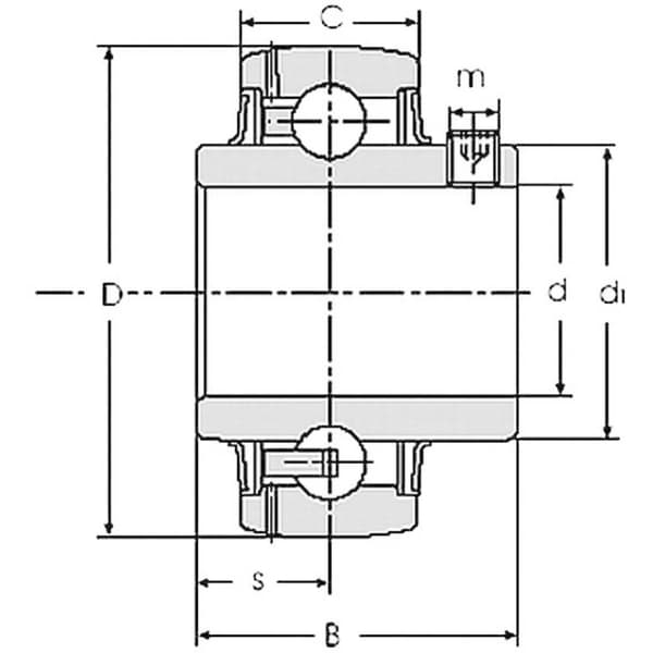 HTB UC 207 / YAR 207 / GYE 35 KRRB Klämlagerinsats Borrdiameter 35 mm Ytterdiameter 47 mm