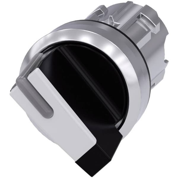 Siemens 3SU10522BF600AA0 3SU1052-2BF60-0AA0 Spakbrytare Metallfrontring, högglans Svart, Vit 1 x 90 ° 1 st