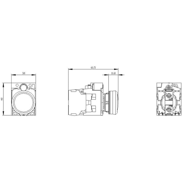 Siemens 3SU1102-6AA30-1AA0 Lampa som varnar platt Gul 24 V/AC, 24 V/DC 1 st
