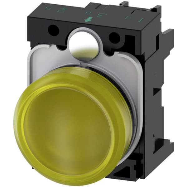 Siemens 3SU1102-6AA30-1AA0 Lampa som varnar platt Gul 24 V/AC, 24 V/DC 1 st