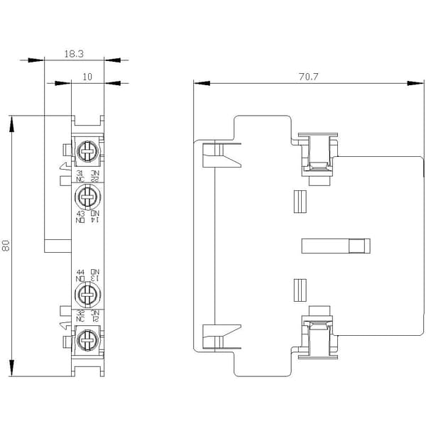 Siemens 3RH1921-1DA11 Hjälpkontaktblock 1 st