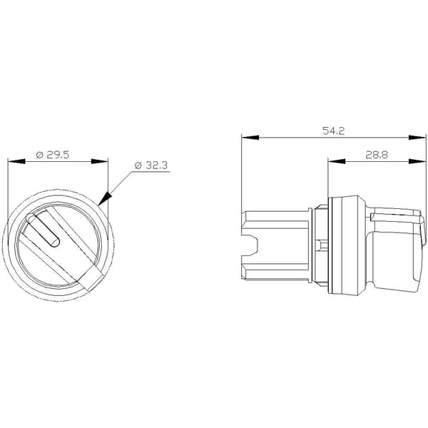 Siemens 3SU10522BF100AA0 3SU1052-2BF10-0AA0 Spakbrytare Vred Svart 1 x 90 ° 1 st
