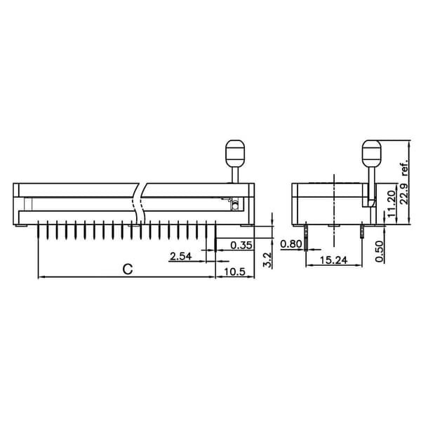 ZIF32GB IC-testsockel Rastermått: 15.24 mm Antal poler: 32 1 st