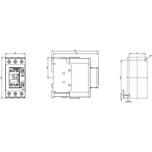 Siemens 3RT2037-1AP00 Kontaktor 3 NO 30 kW 230 V/AC 65 A med hjälpkontakt 1 st