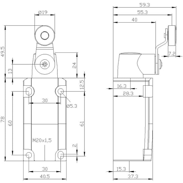 Siemens 3SE51120CH01 3SE5112-0CH01 Positionsbrytare 6 A Svängspak, Metallstav IP66, IP67 1 st