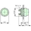 Miniatyrbild 3 av 4: Eaton 216978 M22S-DLH-G-X1 Tryckknapp för lampa Plastfrontring 1 st