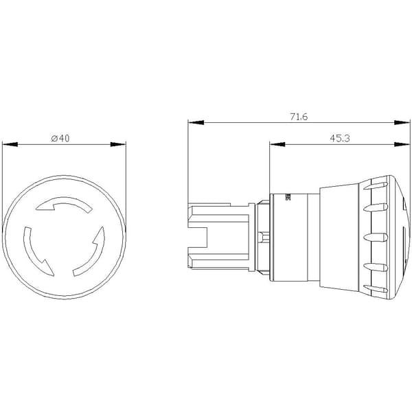 Siemens 3SU10001HB100AA0 3SU1000-1HB10-0AA0 Svampknapp Svart 1 st