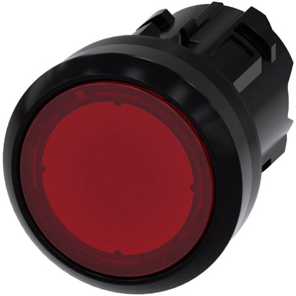 Siemens 3SU10010AB200AA0 3SU1001-0AB20-0AA0 Tryckknapp för lampa Flat ställdon, Plastfrontring Röd 1 st