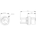 Miniatyrbild 4 av 4: Siemens 3SU10022BF100AA0 3SU1002-2BF10-0AA0 Spakbrytare Plastfrontring, upplyst Vred Svart 1 x 90 ° 1 st