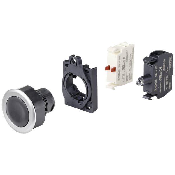 TRU COMPONENTS TC-10343972 S3PF-P1K Tryckströmställare Knapp Svart 1 st