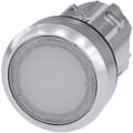 Miniatyrbild 1 av 4: Siemens 3SU10510AB600AA0 3SU1051-0AB60-0AA0 Tryckknapp för lampa Flat ställdon, Metallfrontring, högglans Vit 1 st