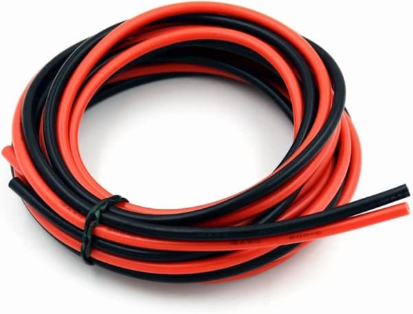 12 AWG joustava sähköjohto 5 metriä [2,5 m musta ja 2,5 m punainen] säilykkeet - tarvikkeet kauko-ohjattaville leluille silikonikaapeli