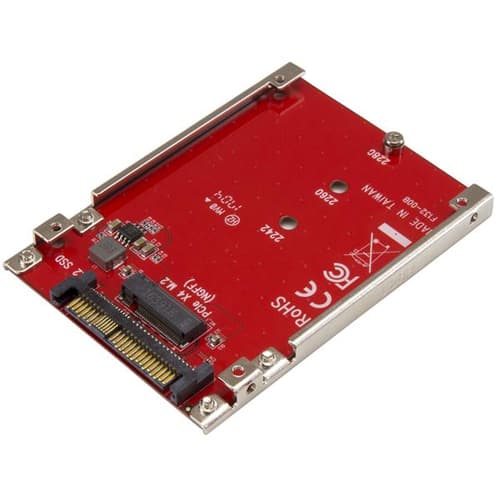 StarTech.com M.2 to U.2 Adapter - For M.2 PCIe NVMe SSDs - PCIe M.2 Drive to U.2 (SFF-8639) Host Adapter - M2 SSD Converter (U2M2E125) - interface ada Rød