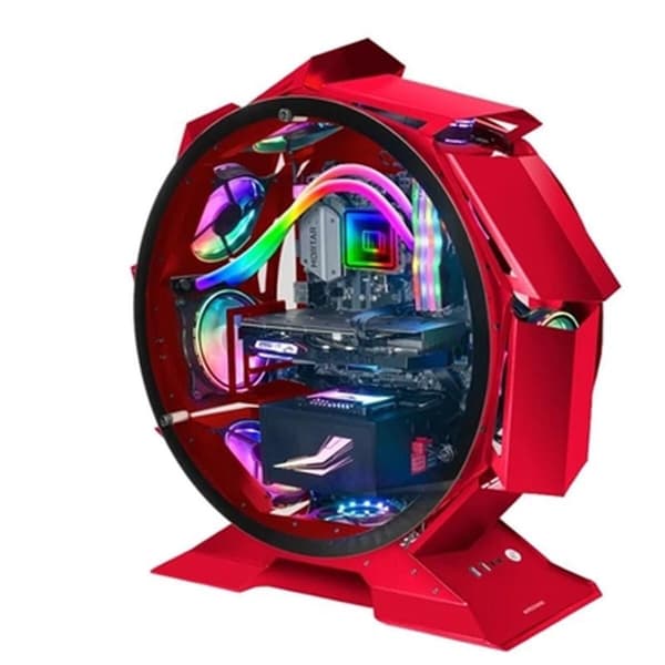 ATX Semitorn Mars Gaming NCORB Rød RGB - Højtydende gaming kabinet i rød med RGB-belysning. Opgrader din spiloplevelse i dag!