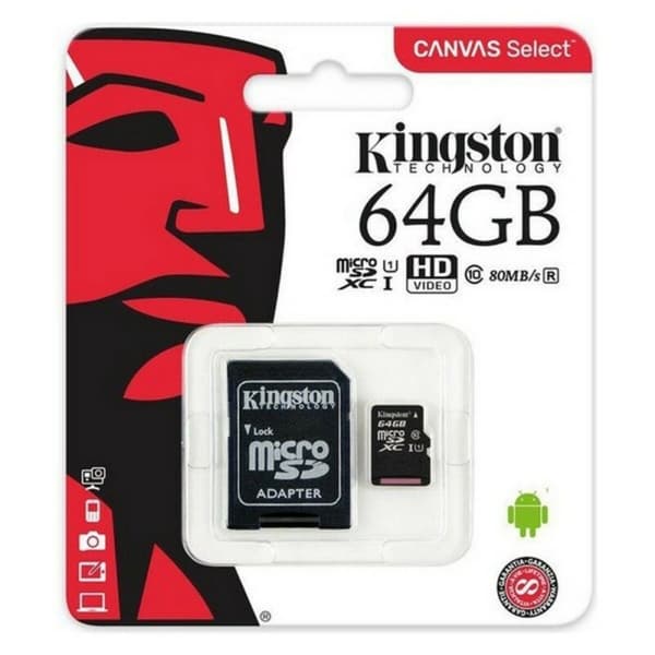 Kingston SDCS2/128GB exFAT Micro-SD Minneskort med Adapter - 128 GB lagringskapacitet för din enhet. Skynda dig att köpa!